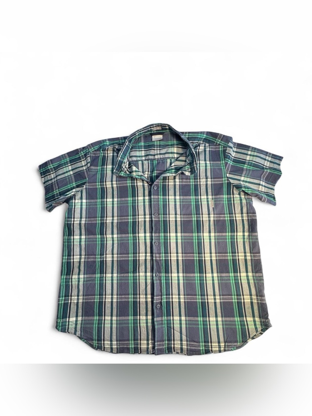 Columbia Rapid Rivers II Plaid Button Down Shirt Men's XXL Blue Gorpcore Hiking